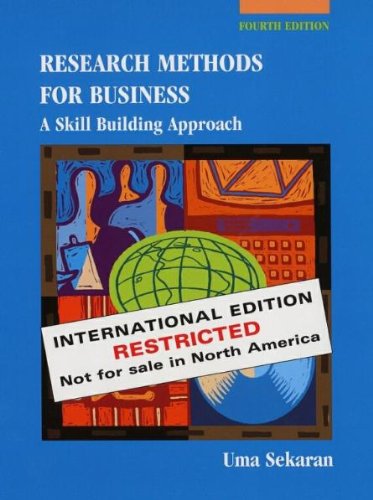 Beispielbild fr Research Methods for Business : A Skill Building Approach zum Verkauf von Better World Books