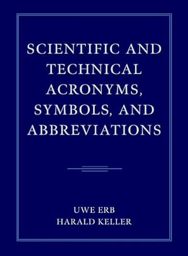 Scientific and Technical Acronyms, Symbols, and Abbreviations