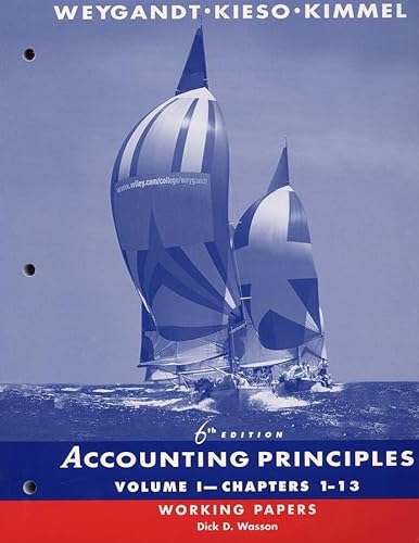 Beispielbild fr Accounting Principles, Chapters 1-13, Working Papers (Volume 1) zum Verkauf von Wonder Book