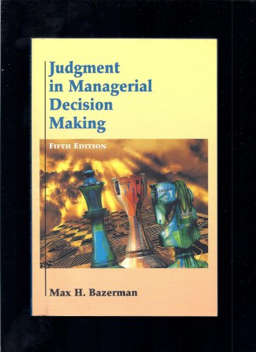 Imagen de archivo de Judgment in Managerial Decision Making a la venta por Wonder Book