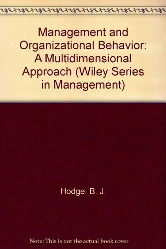 9780471402053: Management and Organizational Behaviour: Multidimensional Approach