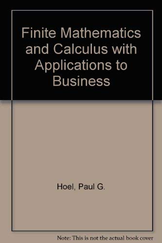 Image d'archives pour Finite Mathematics and Calculus with Applications to Business mis en vente par Better World Books