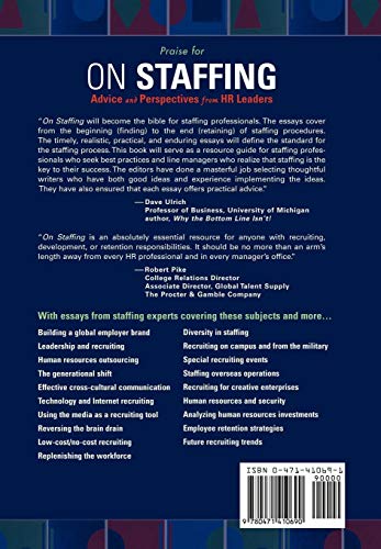 Stock image for On Staffing : Advice and Perspectives from HR Leaders for sale by Better World Books: West