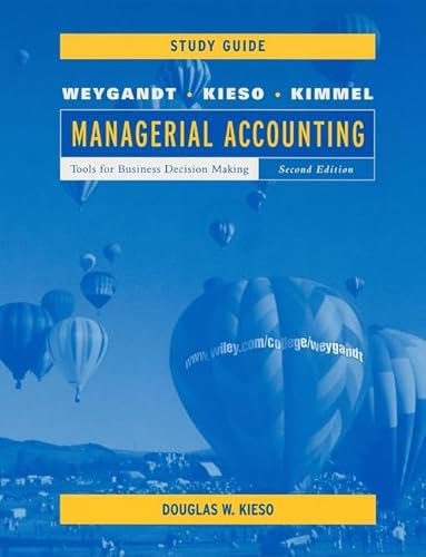 Beispielbild fr Managerial Accounting, Study Guide: Tools for Business Decision Making zum Verkauf von Wonder Book