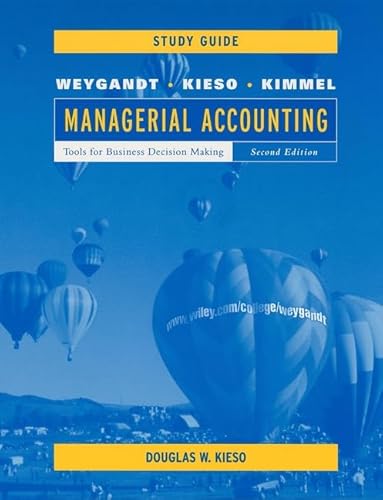 Imagen de archivo de Managerial Accounting, Study Guide: Tools for Business Decision Making a la venta por Wonder Book