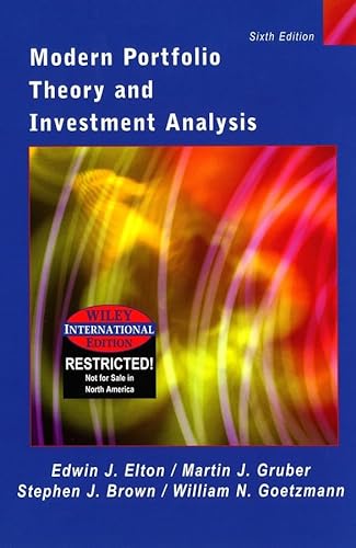 Beispielbild fr Modern Portfolio Theory and Investment Analysis : International Edition zum Verkauf von Buchpark
