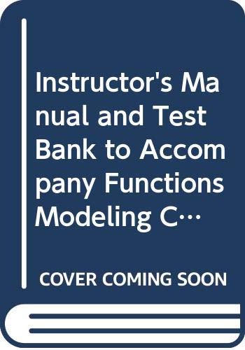 Image d'archives pour Instructor's Manual For Functions Modeling Change: A Preparation For Calculus mis en vente par Allied Book Company Inc.