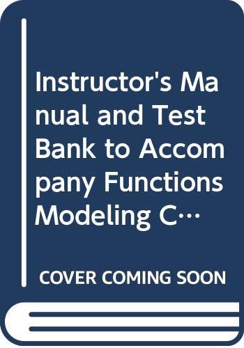 Stock image for Functions Modeling Change, Instructor's Manual and Test Bank: A Preparation for Calculus for sale by ThriftBooks-Dallas