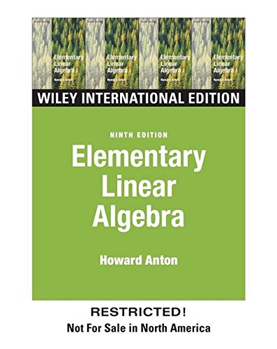 Stock image for Elementary Linear Algebra, International Edition for sale by HPB-Red