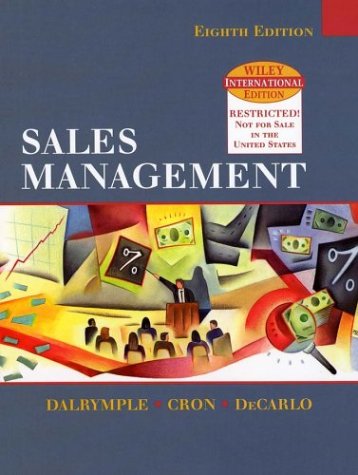 Beispielbild fr WIE Sales Management: Concepts and Cases zum Verkauf von ThriftBooks-Dallas