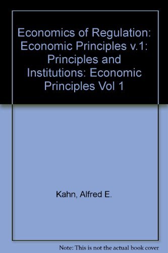 Beispielbild fr The economics of regulation: principles and institutions zum Verkauf von HPB-Red