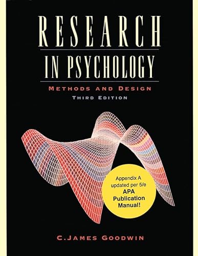 Stock image for Research In Psychology: Methods and Design (Update), Third Edition for sale by BookHolders