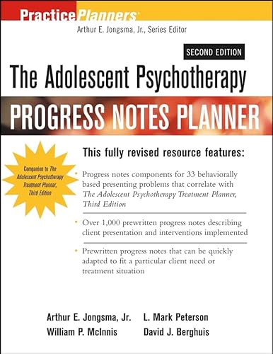 Imagen de archivo de The Adolescent Psychotherapy Progress Notes Planner (PracticePlanners) a la venta por HPB-Red