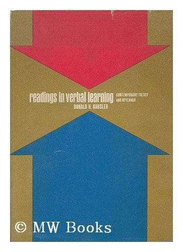Beispielbild fr Readings in Verbal Learning zum Verkauf von Better World Books