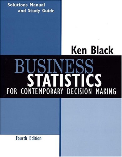 Beispielbild fr Business Statistics, Student Study Guide: For Contemporary Decision Making zum Verkauf von HPB-Red