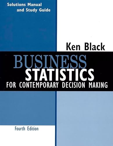 Stock image for Business Statistics, Student Study Guide: For Contemporary Decision Making for sale by HPB-Red