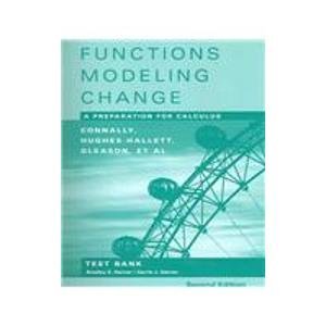 Stock image for Functions Modeling Change :A Preparation For Calculus for sale by BookHolders