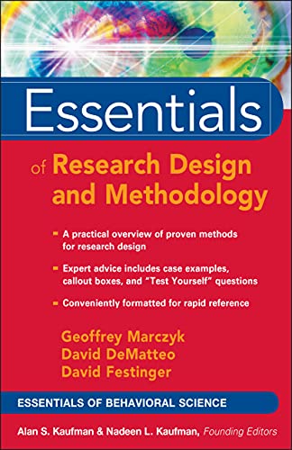 Essentials of Research Design and Methodoly (9780471470533) by Marczyk, Geoffrey R.