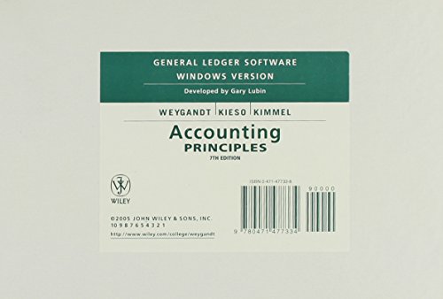 Accounting Principles: General Ledger Software for Windows (9780471477334) by Weygandt, Jerry J.