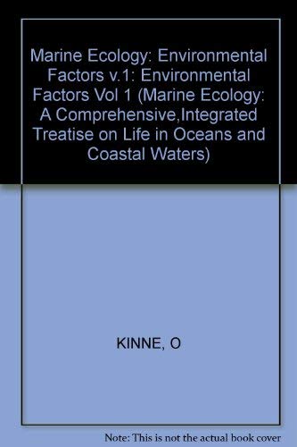 Imagen de archivo de Marine Ecology. Volume 1, Part 2 Environmental Factors. (Vol 1) a la venta por Ammareal