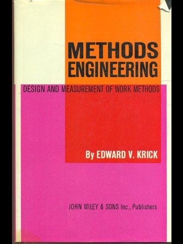 Imagen de archivo de Methods Engineering a la venta por ThriftBooks-Atlanta