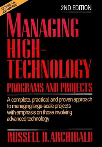 Imagen de archivo de Managing High-Technology Programs and Projects a la venta por Better World Books