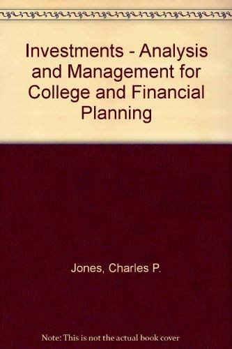 Imagen de archivo de Investments, College & Financial Planning: Analysis and Management a la venta por HPB-Red