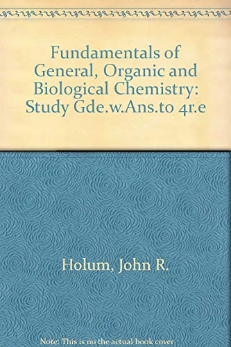 Imagen de archivo de Fundamentals of General, Organic, and Biological Chemistry: Study Guide and Answer Manual a la venta por Wonder Book