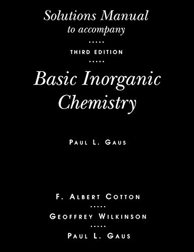 9780471518082: Solutions Manual T/A Basic Inorg Chem 3E