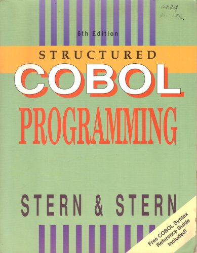 Imagen de archivo de Structured COBOL Programming a la venta por HPB-Red