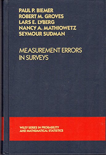 Imagen de archivo de Measurement Errors in Surveys a la venta por ThriftBooks-Atlanta