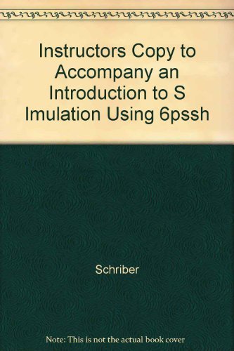 9780471536079: Instructors Copy to Accompany an Introduction to S Imulation Using 6pssh