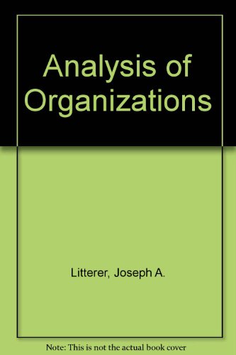 9780471541073: Analysis of Organizations