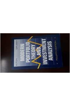 Imagen de archivo de Modern Portfolio Theory and Investment Analysis a la venta por Better World Books Ltd