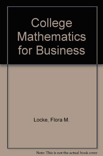Beispielbild fr College mathematics for business zum Verkauf von Wonder Book