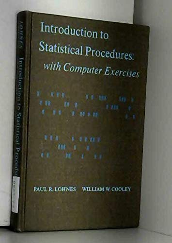 Imagen de archivo de Introduction to Statistical Procedures:with Computer Exercises: With Computer Exercises a la venta por Bingo Used Books