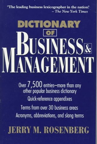 Stock image for Dictionary of Business and Management (Business Dictionary Series) for sale by SecondSale