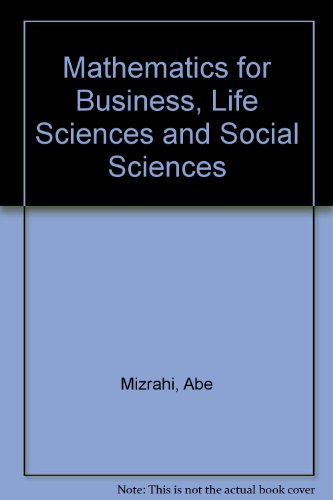 Beispielbild fr Mathematics : For Business, Life Sciences, and Social Sciences zum Verkauf von Better World Books