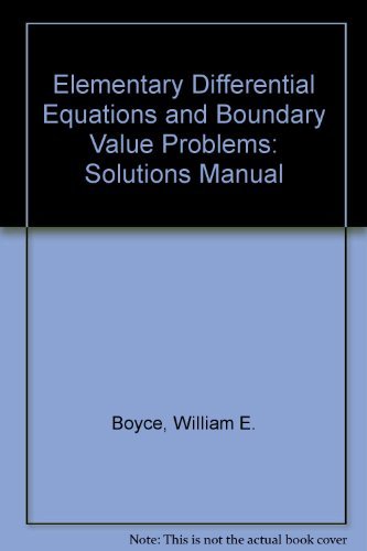Beispielbild fr Student's Solution Manual to Accompany Elementary Differential Equations zum Verkauf von Ammareal