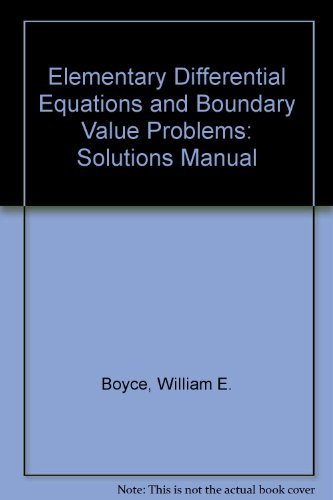 Stock image for Student's Solution Manual to Accompany Elementary Differential Equations for sale by Ammareal