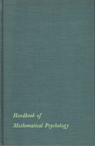 9780471553458: Handbook of Mathematical Psychology: v.1