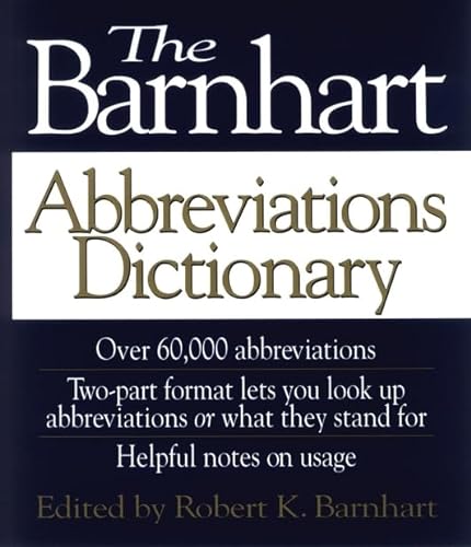 Beispielbild fr The Barnhart Abbreviations Dictionary zum Verkauf von Better World Books