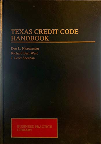 Imagen de archivo de Texas Credit Code Handbook a la venta por Books Puddle