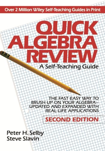 Stock image for Quick Algebra Review: A Self-Teaching Guide, Second Edition for sale by Wonder Book