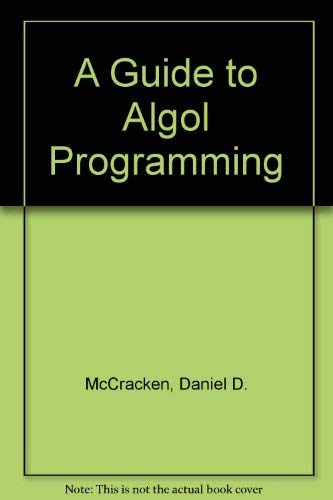 Beispielbild fr Guide to Algol Programming zum Verkauf von Better World Books