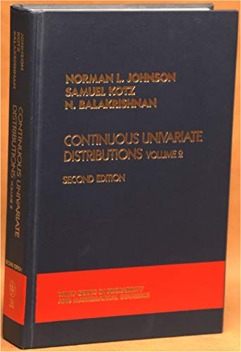 CONTINUOUS UNIVARIATE DISTRIBUTIONS VOL.2 1995 ISBN:0471584940