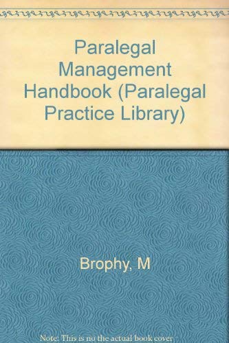 9780471587958: Paralegal Management Handbook