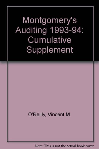Stock image for Montgomery's Auditing, 1993-1994 Cumulative Supplement for sale by SecondSale