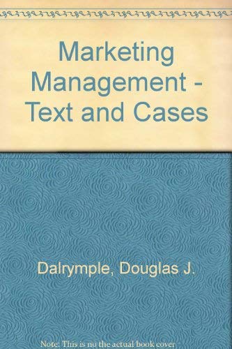 Imagen de archivo de Marketing Management - Text and Cases a la venta por Bank of Books