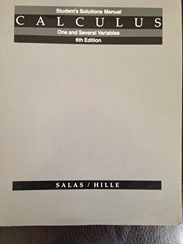 Imagen de archivo de Calculus, Student Solutions Manual: One and Several Variables a la venta por ThriftBooks-Atlanta